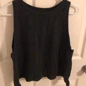 Black knitted tank